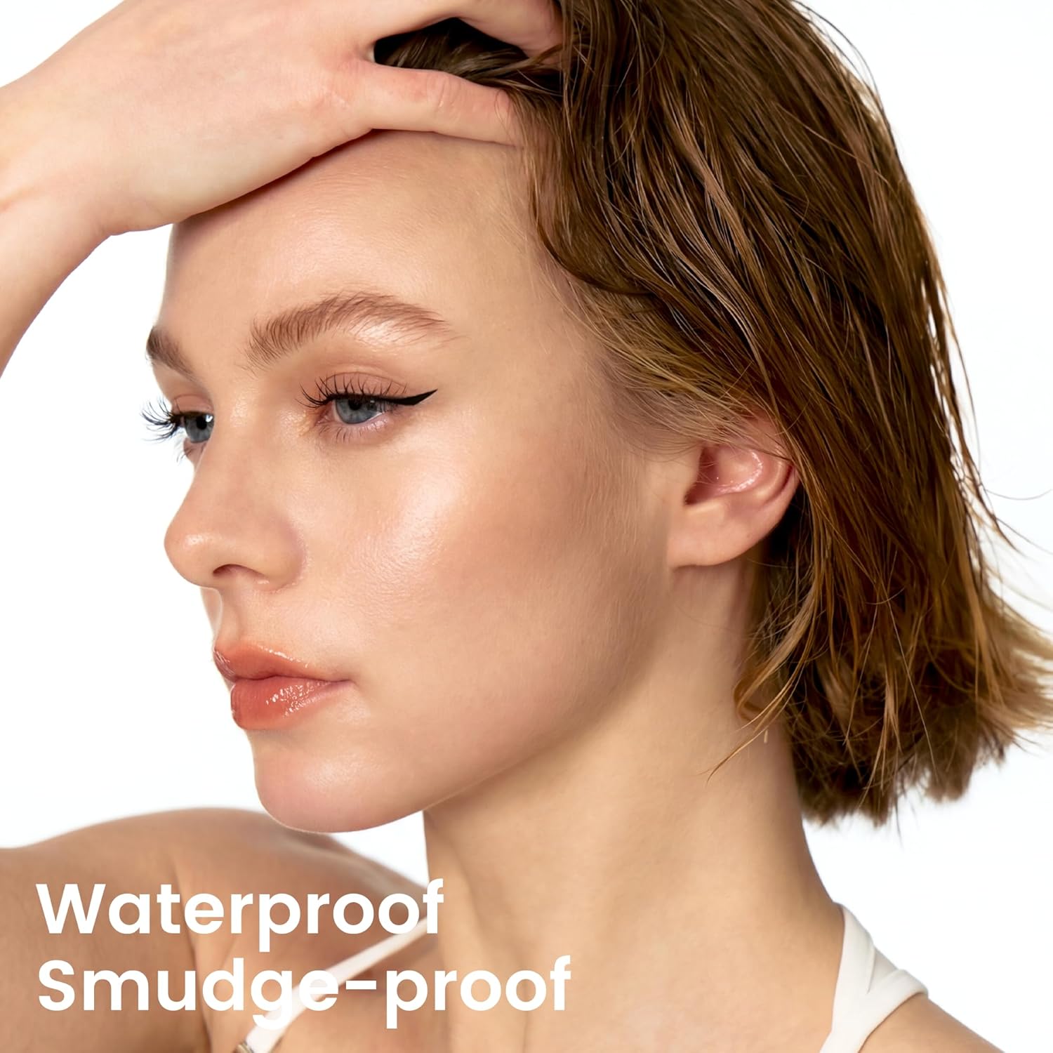 Unicos Winged Eyeliner Stamp - 90° Ergonomic Cat Eye Makeup Tool with Dual-Sided L/R Symmetry, Waterproof & Smudge-Proof Liquid Eye Liner Pen, 2.1ml High Capacity, Long Lasting Finish, 12mm