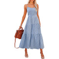 Anrabess Womens Summer Midi Dresses Casual Striped Plaid Sleeveless Flowy Maxi Dress 2026 Beach Vacation Sundress