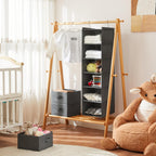 6 Tier Shelf Hanging Closet Organizer, Closet Hanging Shelf With 2 Sturdy Hooks For Storage, Foldable (Grey)
