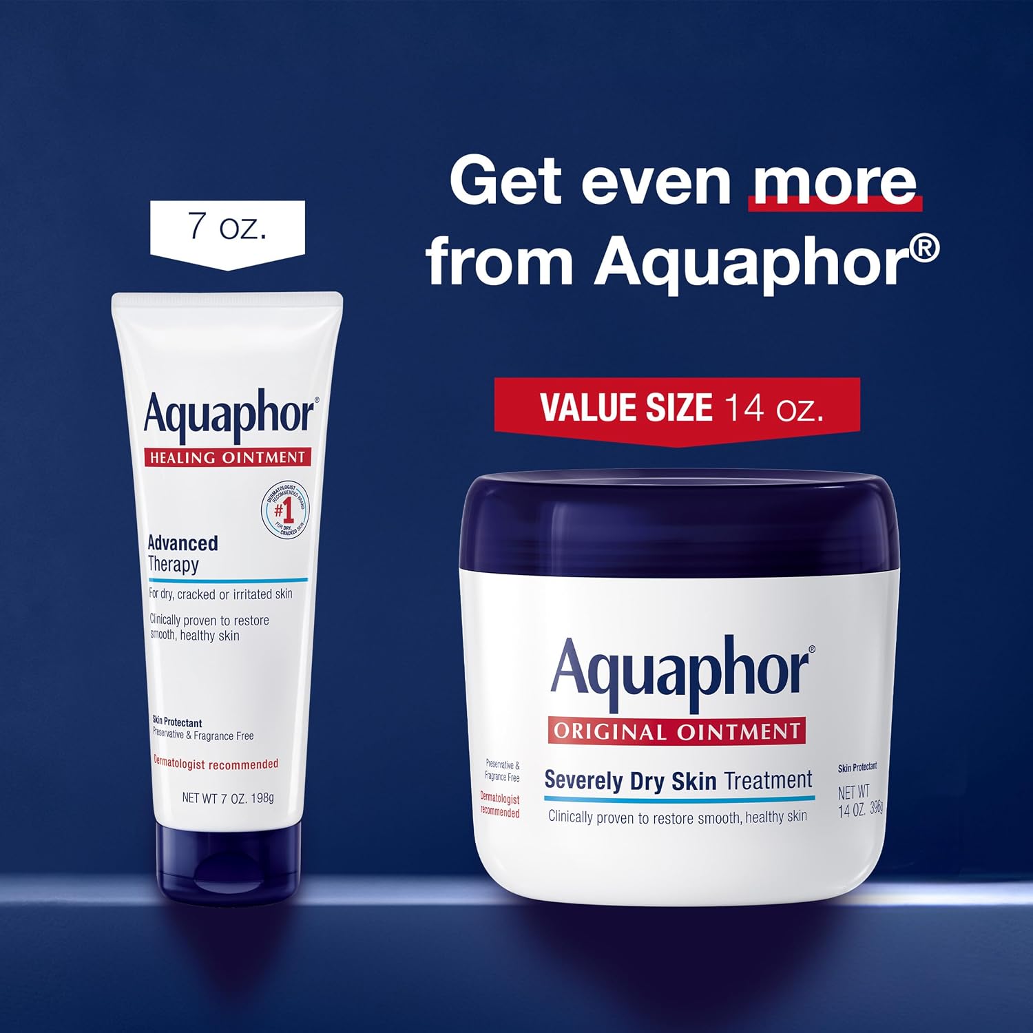 Aquaphor Healing Ointment, Advanced Therapy Skin Protectant, Multi-Purpose Healing Ointment And Body Moisturizer, For Dry, Cracked Skin, Minor Cuts And Burns, 14 Oz Jar