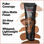 Revlon Colorstay Full Cover Longwear Matte Foundation, Heat & Sweat Resistant Lightweight Face Makeup, 200 Nude, 1.0 Fl Oz