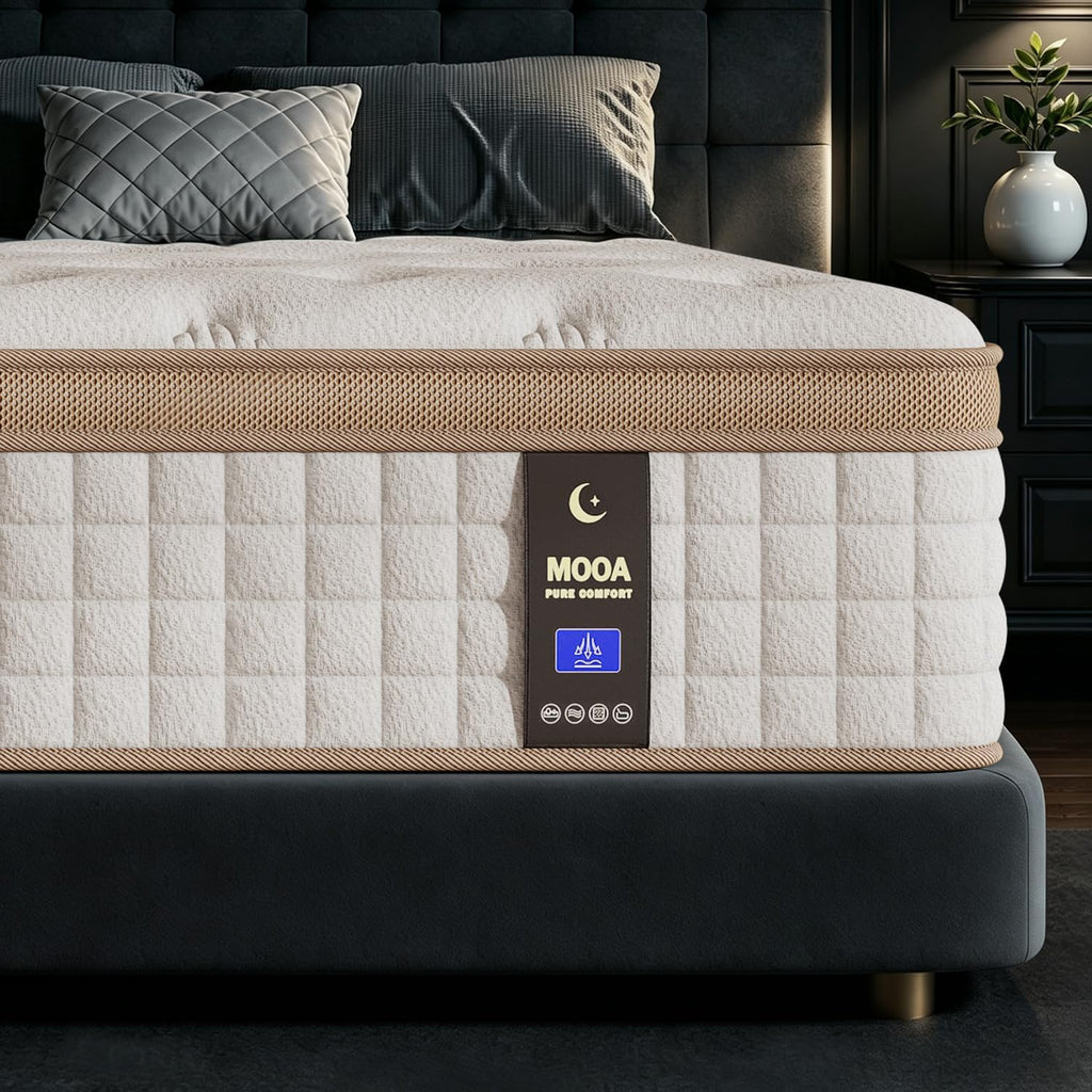 Queen Size Mattress (High-End Upgraded) Hotel-Level Luxury 12 Inch Hybrid Queen Mattress in A Box, Cooling-Gel Memory Foam & Pocket Springs,Back Pain,Extra Edge Support,365-Night Trial,Medium Firm