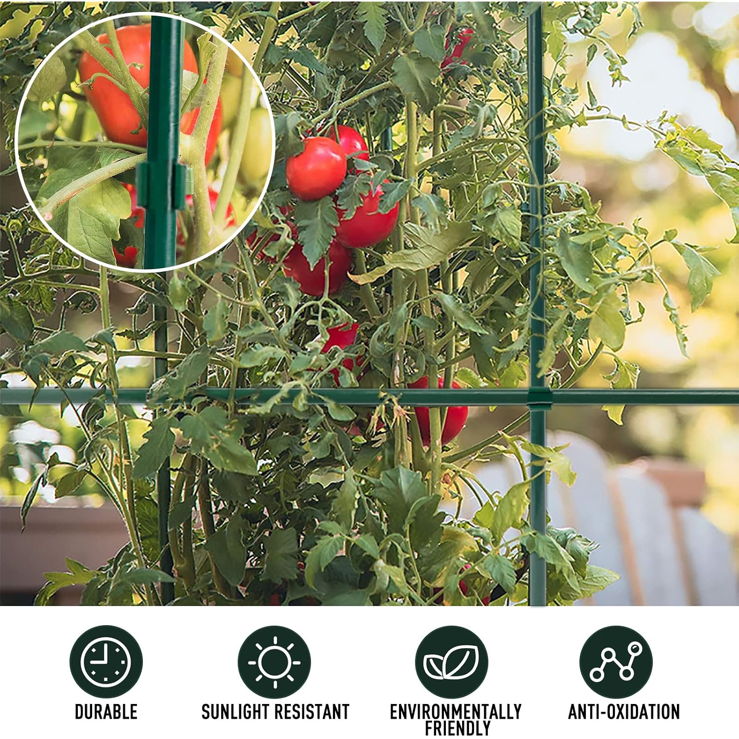 Maxpace 62Pcs Garden Stakes Kit: Includes 20 Sets Of Fiberglass Plant Sticks Supports & Accessories For Diy 4Ft, 5Ft, 6Ft, 7Ft Stakes For Tomato, Vegetables, Indoor & Outdoor Gardening Supplies