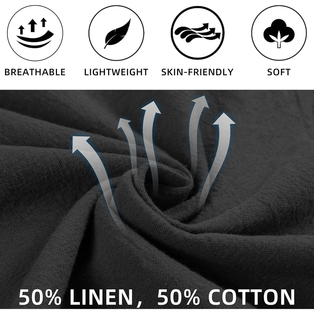 Linen Shorts for Women High Waisted Wide Leg Drawstring Ruffle Summer Beach Casual Loose Flowy Shorts with Pockets
