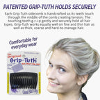 Good Hair Days Grip-Tuth Combs 40415 Set Of 2, Tortoise Shell Color 2 3/4" Wide