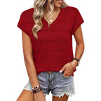 Wiholl Short Sleeve Sweater For Women V Neck Trendy Summer Tops 2026 Spring Fashion Clothing Business Casual Outfits