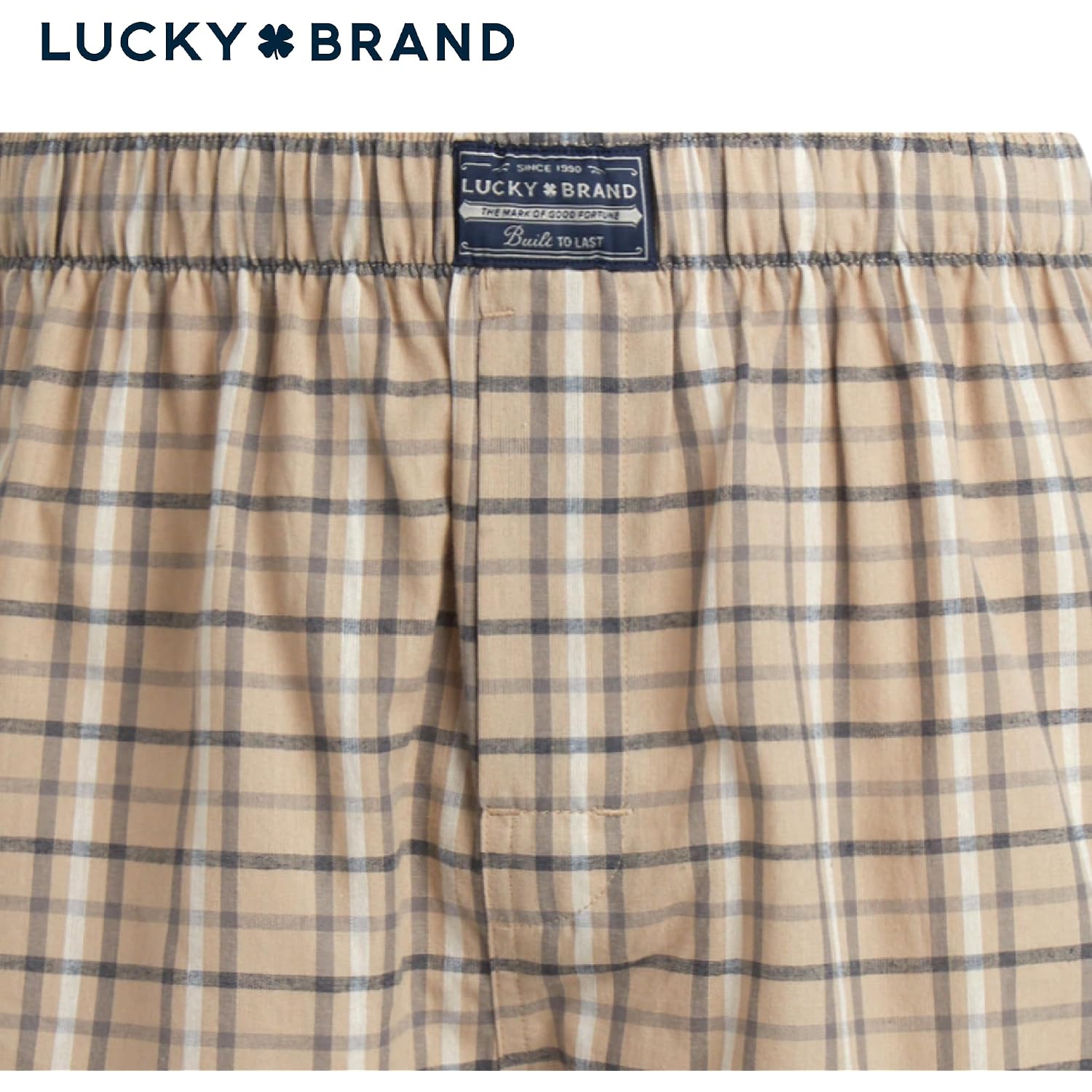 Lucky Brand Mens Boxer Shorts - 3 Pack Soft Cotton Relaxed Fit 4” Inseam Mens Underwear Boxers With Functional Fly
