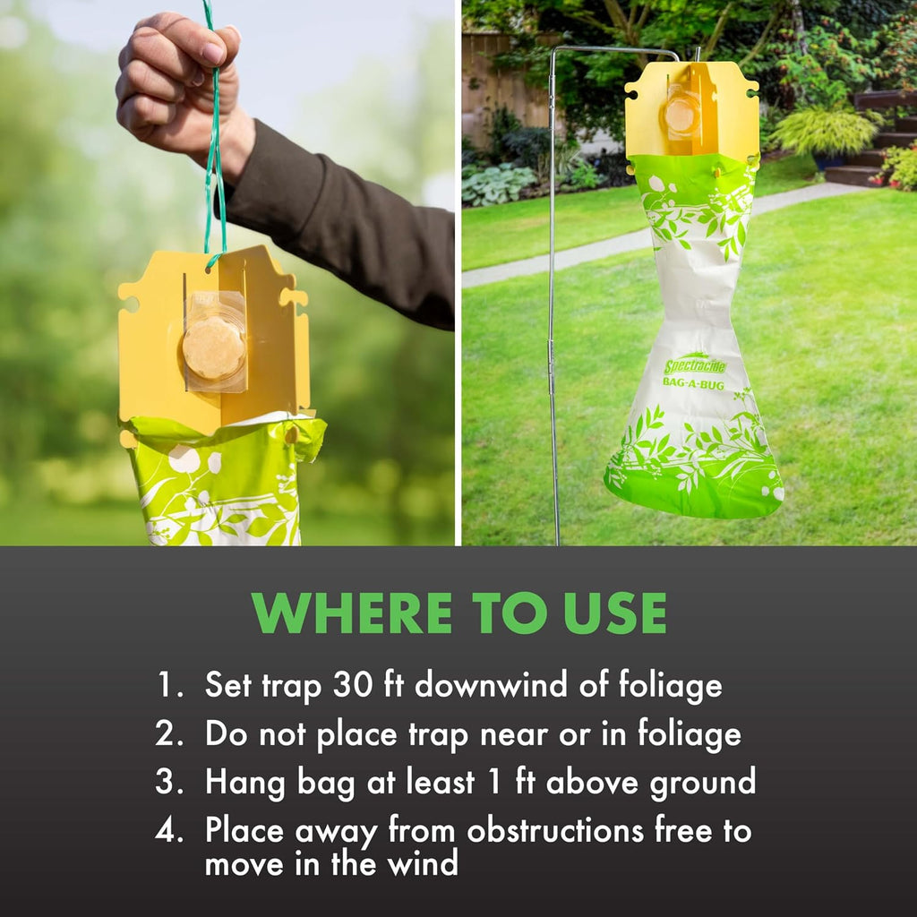 Spectracide Bag-A-Bug Japanese Beetle Trap Bundle, 1 Dual Lure System With 2 Replacement Lure Refills