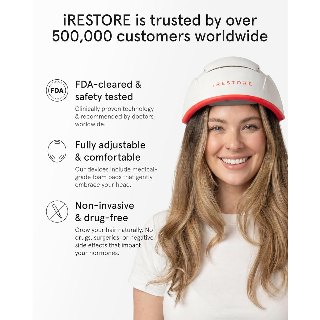 iRestore Professional Laser Red Light Therapy for Hair Growth System - FDA Cleared Hair Loss, Hair Thinning & Alopecia Treatment for Men & Women - 282 Lasers & LEDs