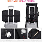 Witzman Carry On Travel Backpack For Men Airline Approved Fits 16" Laptop | Nylon 3 In 1 Luggage Duffle Bag With Usb Charging Port, Shoe Compartment, For Weekend Getaway, Overnight Trip, B682 Black)