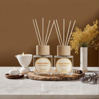 Reed Diffuser Set, Binca Vidou Lavender & Vanilla Natural Scent Oil Diffusers With Sticks For Home Office Bathroom Aromatherapy Decor 1.69Oz X 2