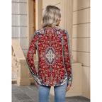 Zeagoo Womens Long Sleeve Tops V Neck Pleated Shirts Dressy Casual Blouses Fall Fashion Tunic Clothes 2026 T-Shirts