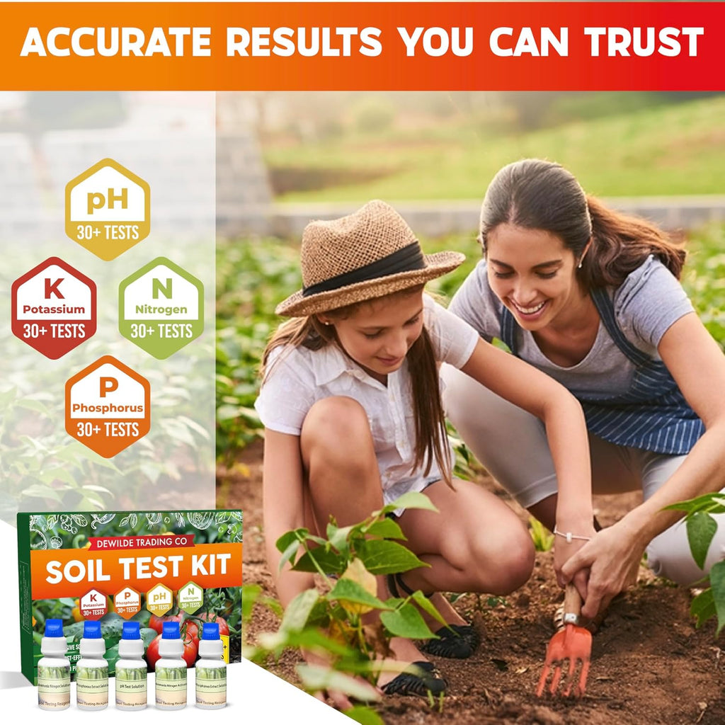 Soil Test Kit 140 Tests (2026 Updated Instructions) – Ph, Nitrogen, Phosphorus, Potassium & Ammonia – Garden, Lawn & Plant Soil Tester Kit For Accurate Fertility Analysis