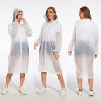 Offitecture 2-Pack Reusable Rain Ponchos For Adults - Hooded Raincoats For Women/Men With Drawstring