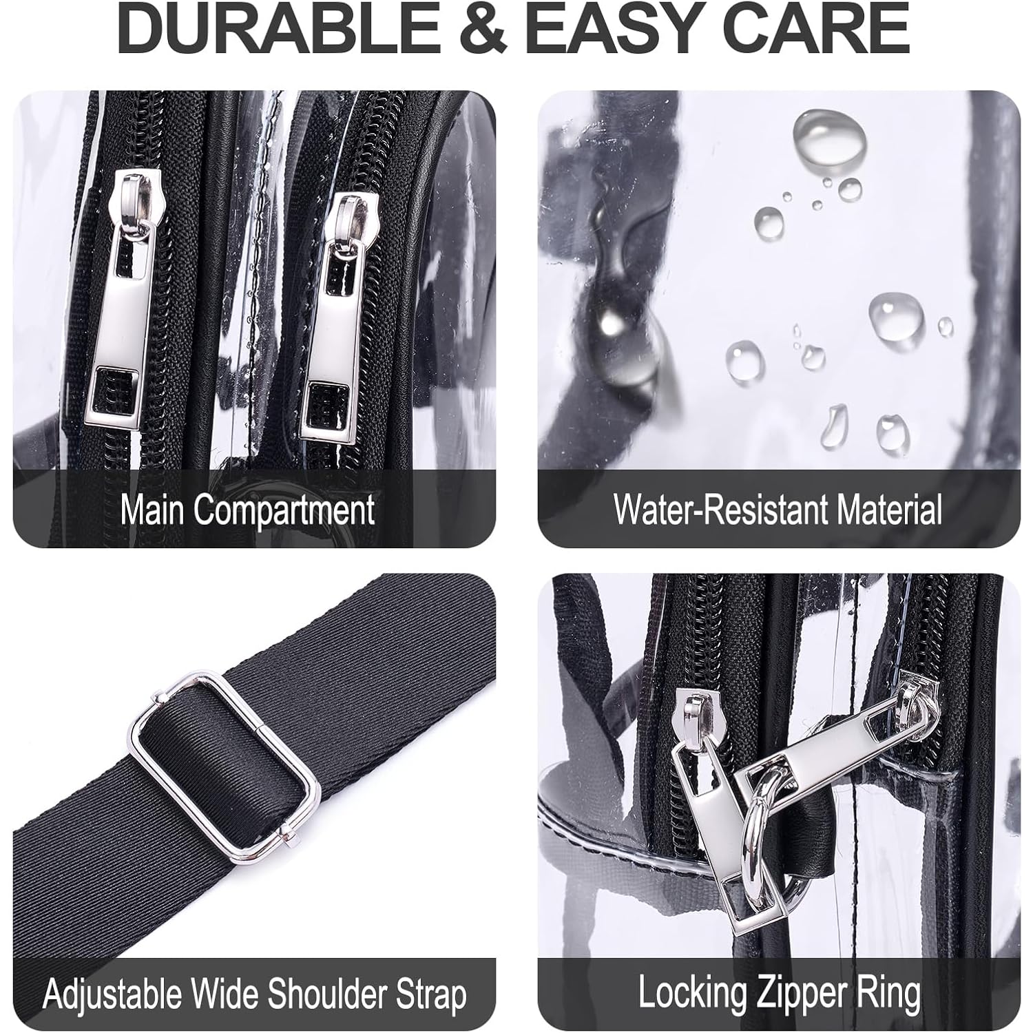 Clear Bag For Stadium Events, Stadium & Concert Approved Clear Sling Crossbody Purse For Women & Men