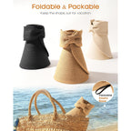 FURTALK Sun Visor Hats for Women Beach Hat Ponytail Summer UPF 80+ Beach Vacation Essentials Packable Wide Brim