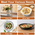 Husfunov 7 Inch Trivets for Hot Dishes, Pots and Pans, 5 Heat Resistant Pot Holders for Kitchen, Home Essentials, Hot Pads for Countertop and Table, Farmhouse Decor Vase Mats, Gray