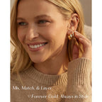 9 Pairs Gold Huggie Hoop Earrings Sets for Women, 14K Gold Plated Small Hoop Earring Sets for Multiple Piercing, Hypoallergenic Thick Lightweight Earring for Womens Jewelry Gifts