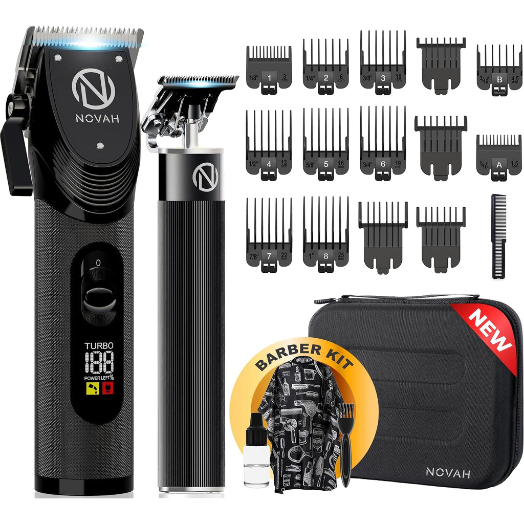 Novah Professional Hair Clippers For Men, Professional Barber Clippers And Trimmer Set, Mens Cordless Clipper, Fade Haircut Kit, Electric Hair Cut Machines