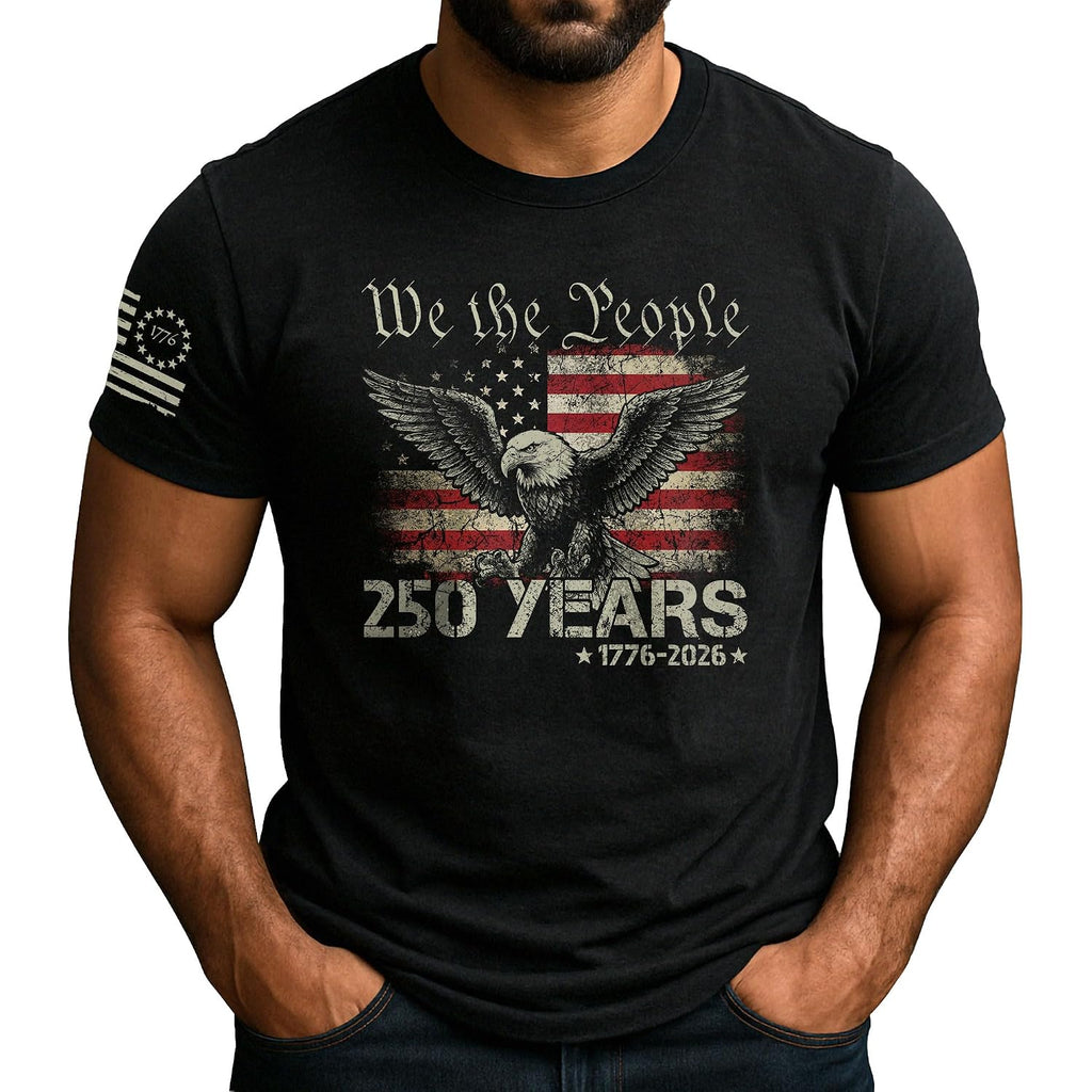 250Th Anniversary Usa T-Shirt, Patriotic Shirts For Men | This Patriotic 1776-2026 Shirt Honors The Historic Anniversary Milestone, Delivering A Classic Graphic Tee For Men.