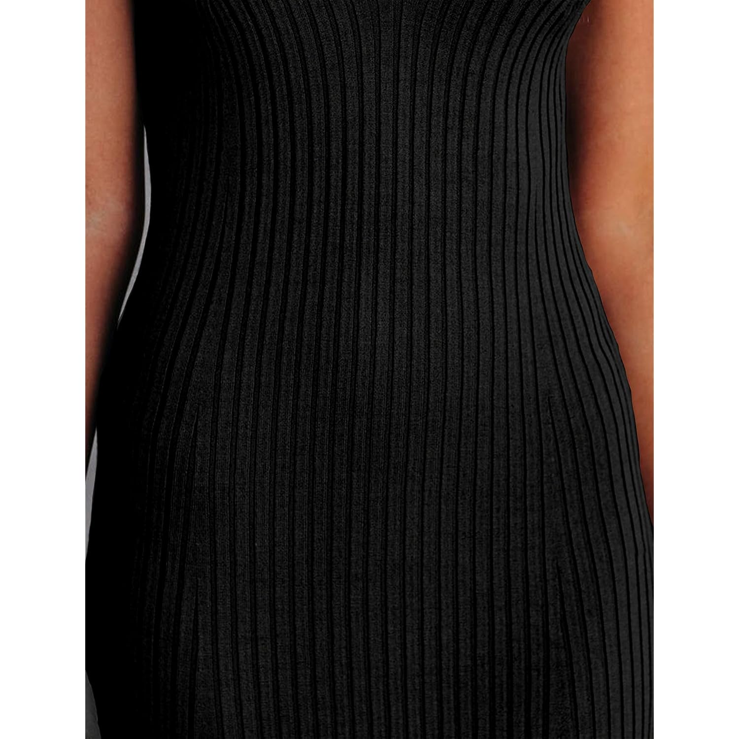 Merokeety Womens Summer Bodycon Knit Midi Dress 2026 Deep V Neck Sleeveless Baby Shower Vacation Ribbed Long Sweater Dresses