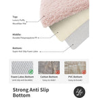 ILANGO Pink Bathroom Rugs 24" × 17" Non Slip & Super Absorbent Extra Thick Soft, Washable Bath Mat for Floor, Non Shedding Microfiber Plush Holiday Bath Rug with Rubber for Shower Sink