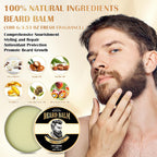 Beard Balm for Men, 100% Natural with Shea Butter, Argan Oil, Jojoba Oil, Vitamin E - 3.53OZ Conditioner Softener Moisturizer