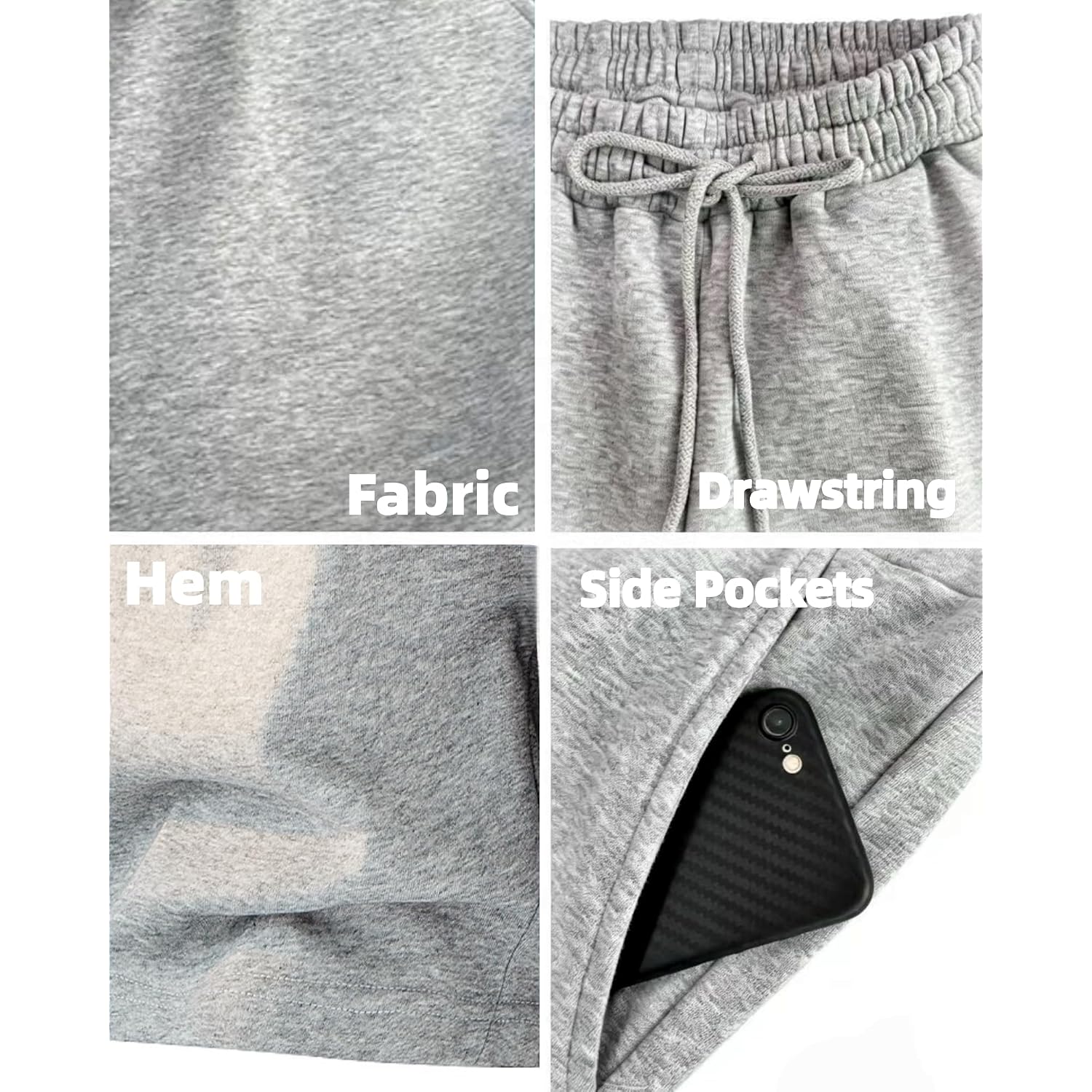 Men’S Baggy Sweat Shorts Above The Knee, Casual Gym Y2K Loose Fit Shorts With Drawstring Waist