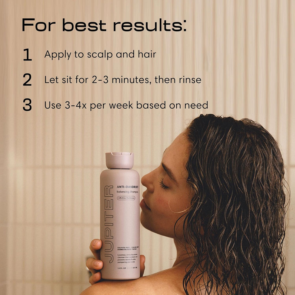 Jupiter Anti Dandruff Shampoo - Shampoo For Men & Women For Flaky, Itchy, Oily, & Dry Scalp - Nourishes Scalp And Reduces Breakage & Flakes - Color-Safe, Sulfate-Free, Paraben-Free