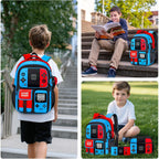 Gamer Backpack For Boys, 4Pcs Gaming Boys Backpack With Lunch Box And Pencil Case For Kids, Video Gamer School Bags