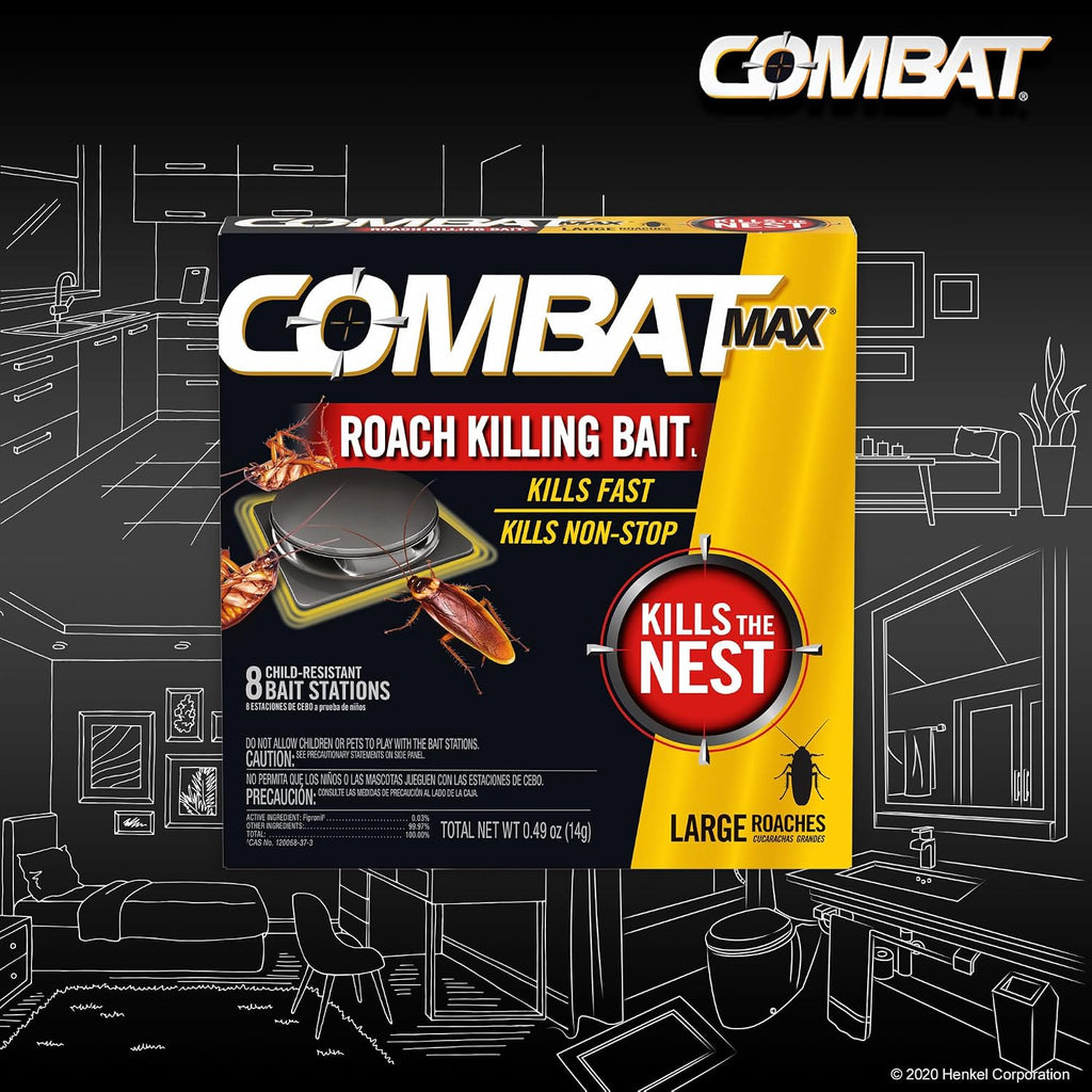Combat Max Large Roach Killing Bait, 8 Count (Pack Of 1)
