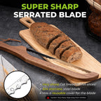Rapsakemoh Sourdough Bread Knife,Bread Slicer For Homemade, Bread Knife For Homemade Bread Sourdough,Serrated Stainless Blade,Bread Cutter,Sourdough Cutter,Easy Even Slicing&Clean (Walnut Brown)