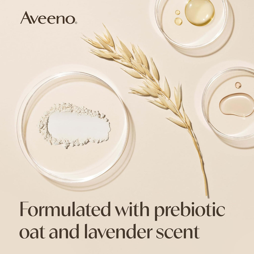 Aveeno Stress Relief Body Wash, Lavender Scent With Nourishing Prebiotic Oat, Sensitive Skin Body Wash For Normal To Dry Skin, Paraben-, Dye-, And Soap-Free, Value Size 33 Fl Oz