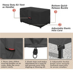 Porch Shield Patio Fire Pit Cover - Waterproof 600D Outdoor Rectangular Gas Fire Table Cover Deck Box Protector - 44 X 26 Inch, Black