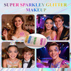 Body Glitter Gel, Hair Face Glitter For Kids & Women, Chunky Mermaid Sequins, Easy Apply & Quick Drying, World Cup Makeup, Singer Concert Festival Birthday Party, Rave Accessories, Pink