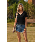 Zeagoo Womens Tops Summer Casual Short Sleeve Tshirts Business Basic Spring V-Neck Shirts Outfits S-3Xl