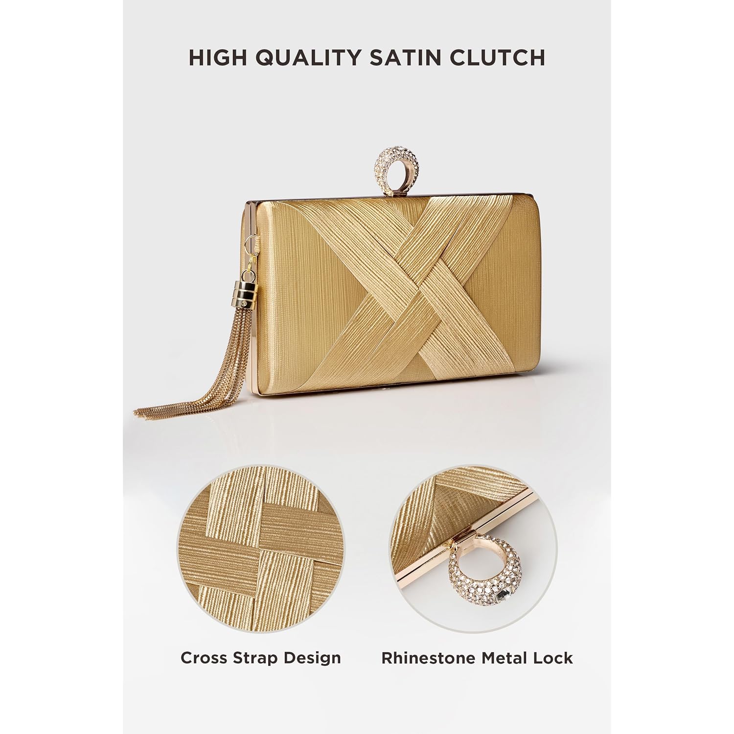 Babeyond Clutch Purses For Women - Evening Bag Tassel Pendant Clutch For Bride Party Prom Wedding