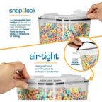 Storeganize Flour Sugar Storage Containers (5.3L/4pk) Great Rice Canisters Sets For The Kitchen pantry, Large Food Storage Containers With Lids Airtight