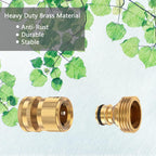 Boart Garden Hose Quick Connector Set, Solid Brass 3/4 Inch Water Fitings Thread Easy Connect No-Leak Male Female 6 Sets