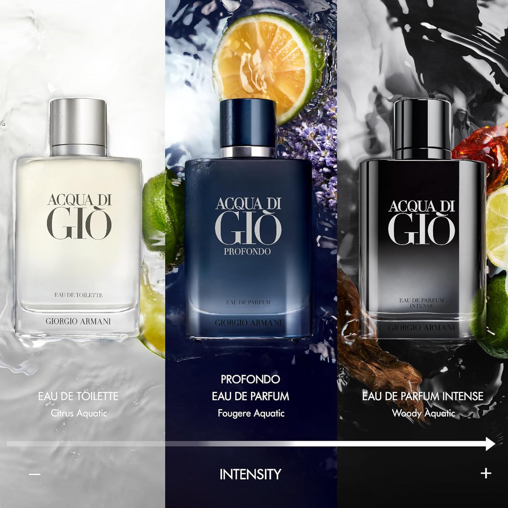 Armani Beauty - Acqua di Giò - Eau de Parfum Intense - Cologne for Men - Woody Fruity Fresh Men’s Fragrance - With Bergamot, Acquatic Accord, Woody & Ambery Notes