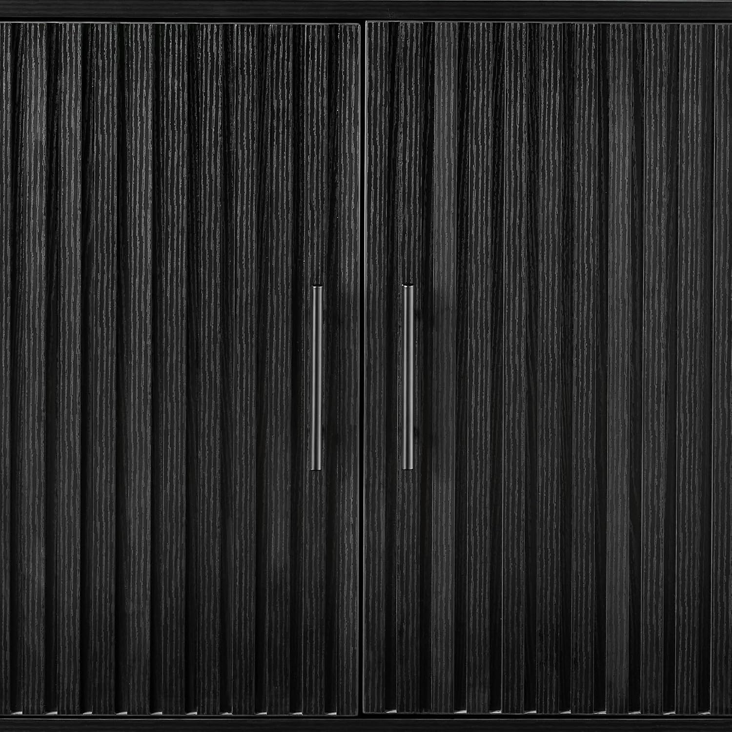 Best Choice Products Slatted Sideboard Buffet Cabinet, Entryway Table, Accent Storage Cabinet, Console Table For Hallway, Living Room, Dining Room – Black