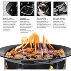 Outland Living Portable Propane Fire Pit, 19-Inch, 58,000 Btu Smokeless Gas Firebowl | Perfect For Camping, Patio, Backyard, Tailgating, Deck, Rv| Black 823 Standard