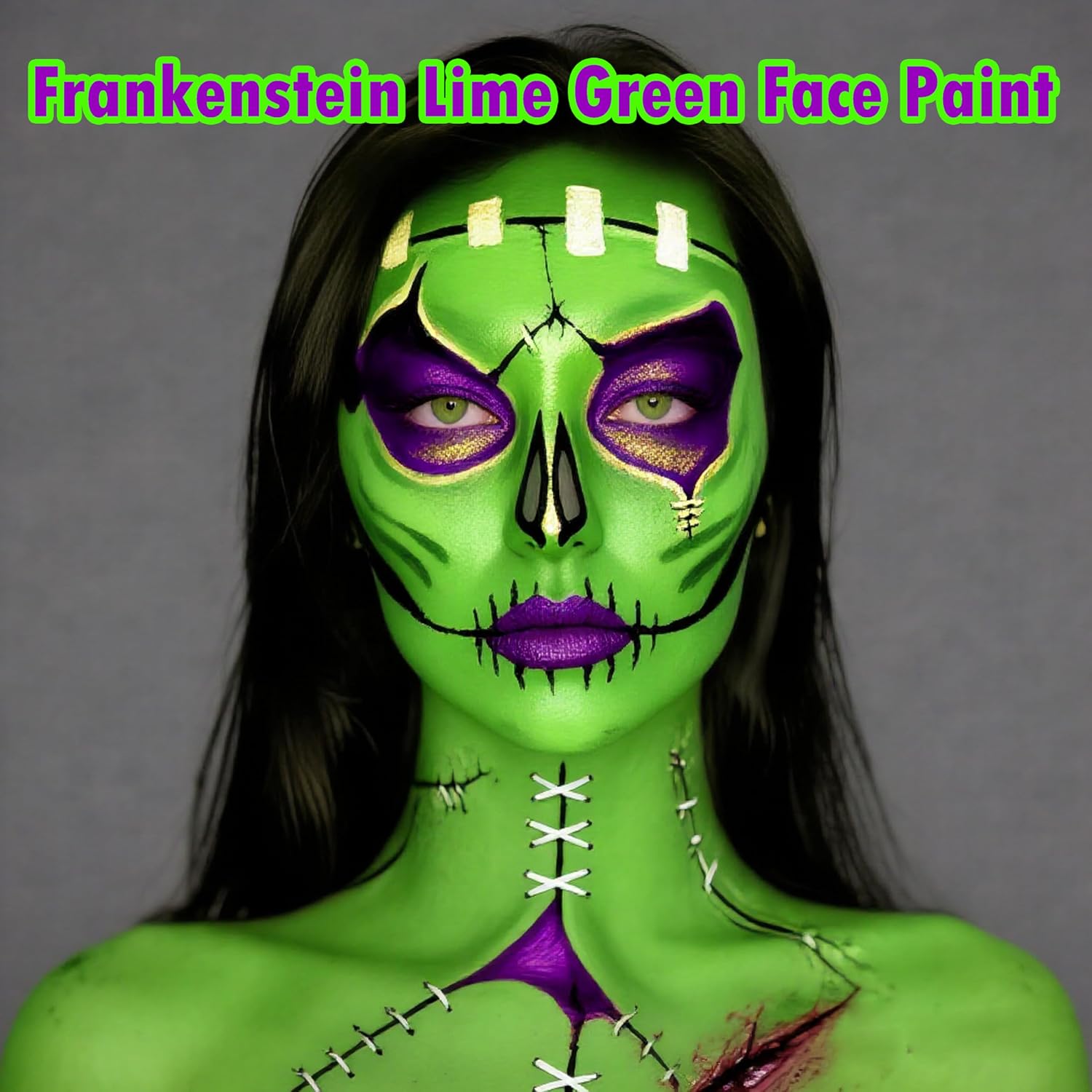 Light Green Face Paint Stick,St Patricks Day Lime Green Body Paint Stick,Washable Face Painting For Monster Frankenstein Witch Elphaba Costume,Halloween Sfx Makeup Paint For Cosplay,1.06 Oz