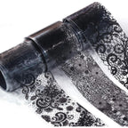 10 Rolls Retro Holographic Nail Foil Transfer Stickers Black Lace Laser Foils Nail Art Supplies Starry Paper Designs for Acrylic Decorations Women DIY Nail Arts Manicure Wraps Charms