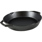Lodge Seasoned Cast Iron Dual Handle Pan 12 Inch - Cast Iron Frying Pan - Even Heat Distribution - Oven & Stovetop Safe - PFAS-Free, Non-Toxic Cookware