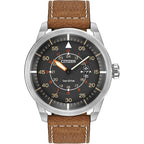 Citizen Men’S Eco-Drive 3-Hand Date Avion Watch With Leather Strap (Style: Aw1361:10H)