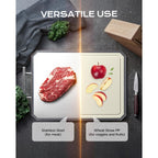 Snowclad Stainless Steel Cutting Board,Non Toxic Chopping For Kitchen | Metal Cutting Board,Double Sided Stainless Steel/Wheat Straw Pp Large For Meat,Dishwasher Safe [16*11Inch]