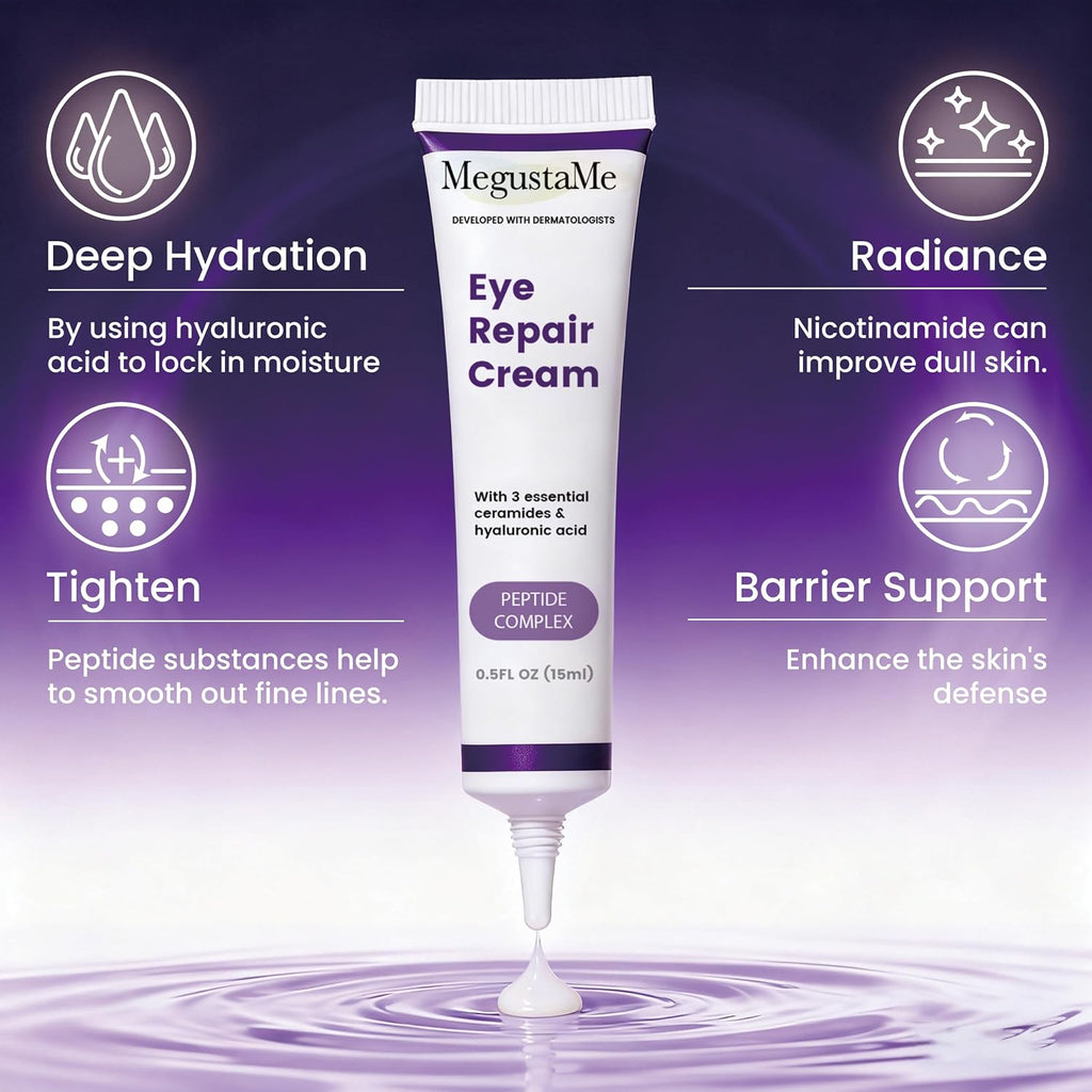 Eye Repair Cream 15Ml - Peptide Complex Eye Cream With 3 Essential Ceramides, Niacinamide & Hyaluronic Acid, Dermatologist Developed Anti-Aging Eye Treatment For Fine Lines, Dark Circles.