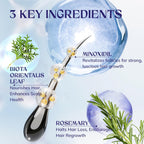 5% Minoxidil Hair Growth for Men and Women: 2-Pack Extra Strength Minoxidil Hair Loss Treatment Serum with Rosemary for Faster Stronger Thicker Hair Growth - 4 FL OZ