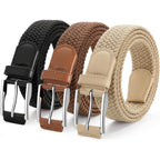 Jasgood Stretchy Golf Belts For Men, 3-Pack Elastic Braided Belt For Golf Pants Jeans, 1 3/8" Casual Woven Men’S Belt